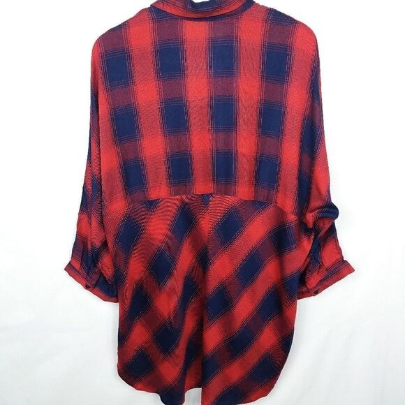 Philosophy Plaid Hi-Lo Button Down Shirt - Picture 4 of 7